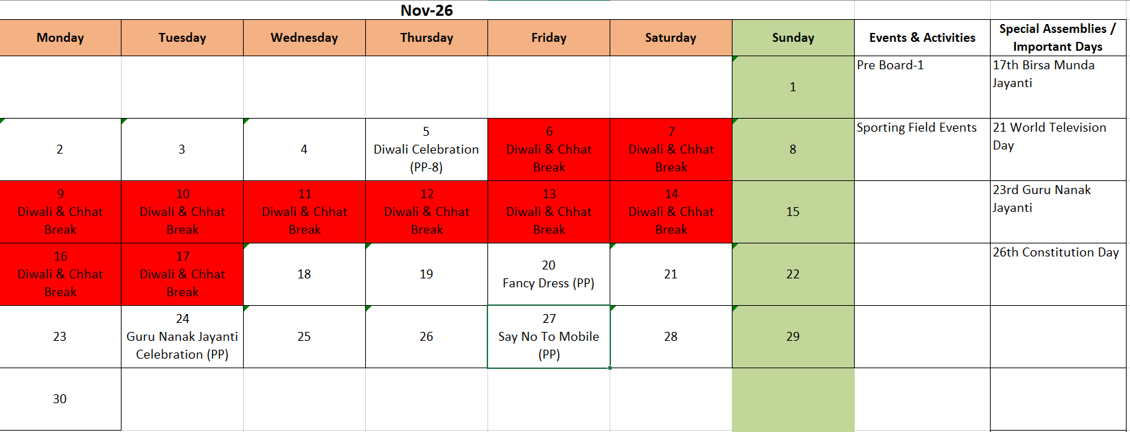November 2026 Calendar
